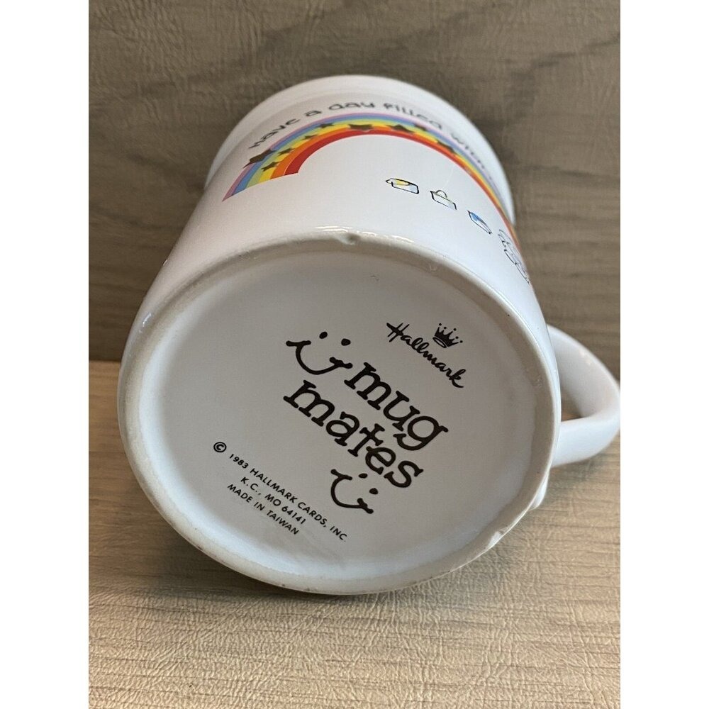 Vtg Hallmark Mug Mates Rainbow Hearts Stars Painter Coffee Cup Mug 1983 Hallmark - Picture 6 of 7